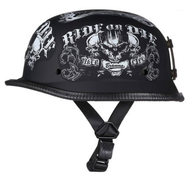 

DOT Certification Retro Motorcycle Helmet Moto Helmet Scooter Vintage Half Face Biker Motorbike Crash Moto Casco1, Gloss black