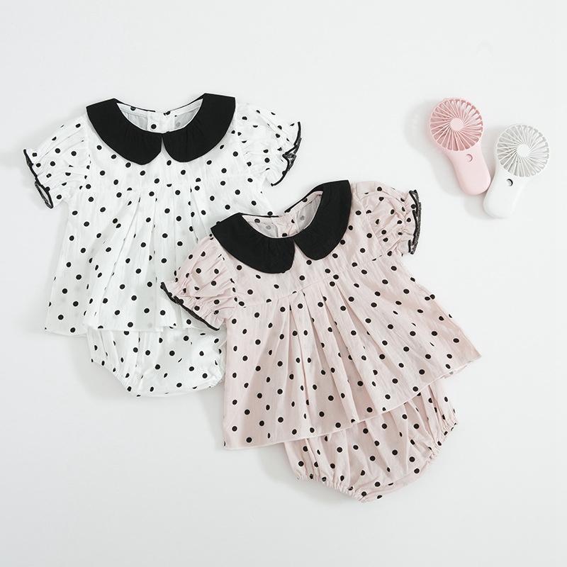 

Baby Girls Summer Clothes Set 100% Cotton Infant Kids Girl Clothing Short Sleeve Tops+PP Pants Newborn Girl Baby Clothing Suit1, White
