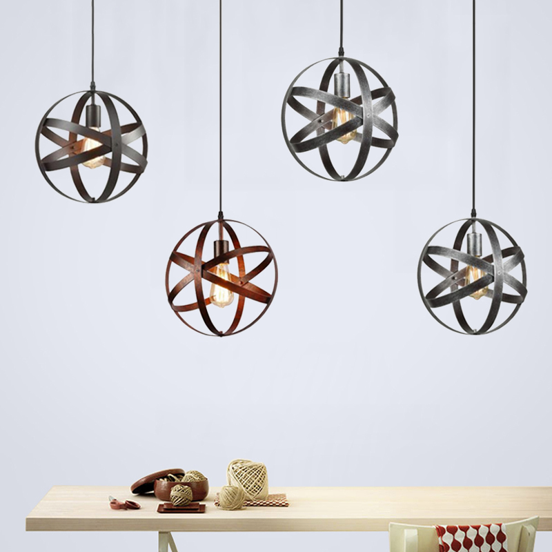 

Black round earth Pendant lamp For living room Nordic antique light Circular hanging lamp retro Lighting Fixtures