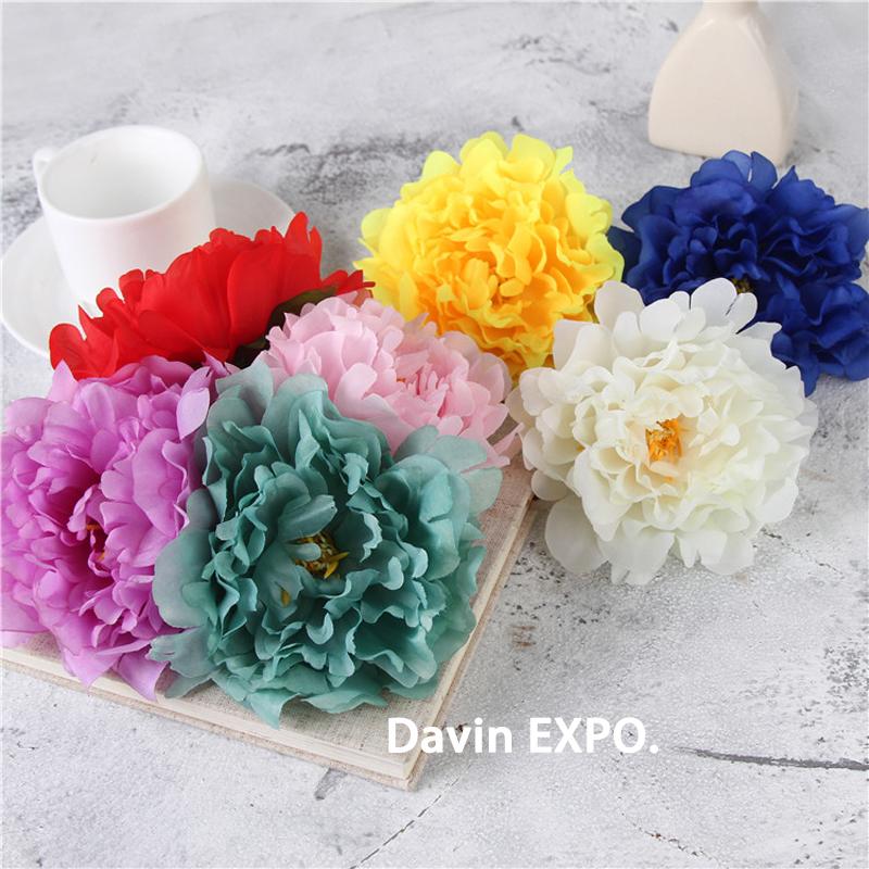 

1pc artificial flower 8 color diameter 12cm peony head high simulation peony wedding decoration home handmade flower wall DIY, Blue