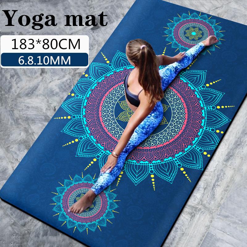 

72"x31"x6mm Large Size Non-Slip Yoga Mat Natural Suede TPE Quick Drying Fitness Gymnastics Pilates Exercise Mat Meditation, Red