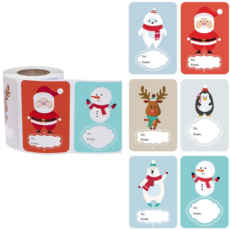 

250pcs Adhesive Christmas Gift Name Tags XMAS Stickers Present Seal Labels Decor