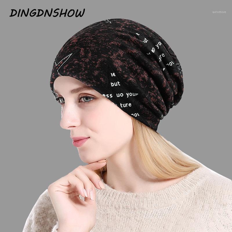 

[DINGDNSHOW] 2020 Brand Winter Cap Lady Beanies Hat Cotton Warm Bonnet Hat Women Skullies Cap Knited1, Black adult