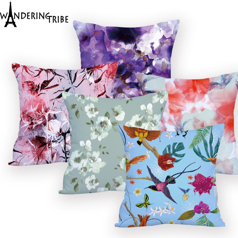 

Plant Cushion Cover Colorful Decorative Living Room Customized Cushion Covers Flower Pillows Home Decoration Wholesaler, L10036-23