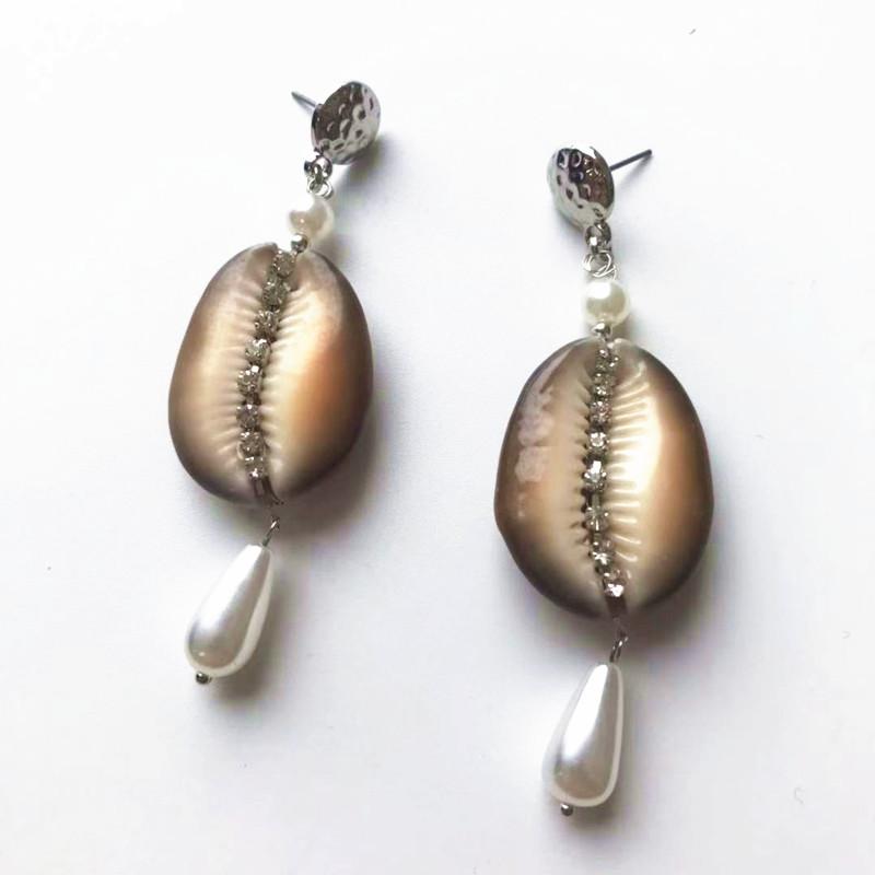 

bohemia natural shell earring elegant boho boucles d oreille femme jewelry circle earrings natural pearl pendant accessories