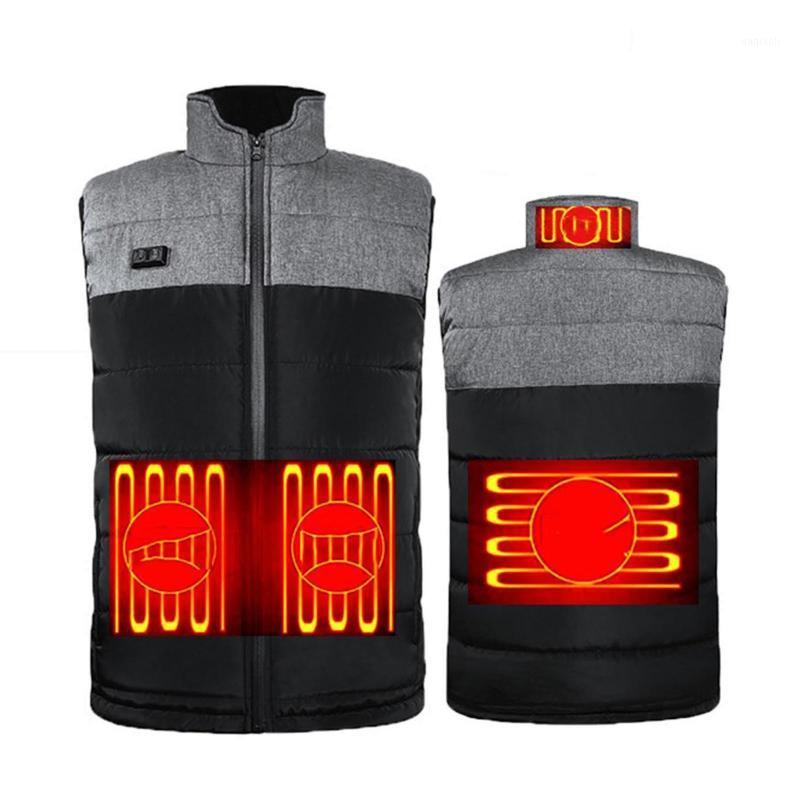 

Men Winter Smart Heating Cotton Vest Usb Infrared Electric Heating Vest Women Outdoor Flexible Thermal Jacket For Riding Skiing1, Black