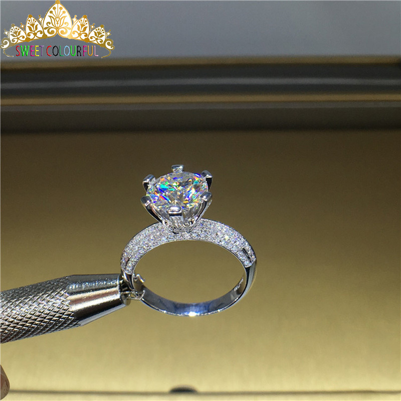 

100% 18K 750Au Gold Moissanite Diamond Ring D color VVS With national certificate MO-00108 T200701