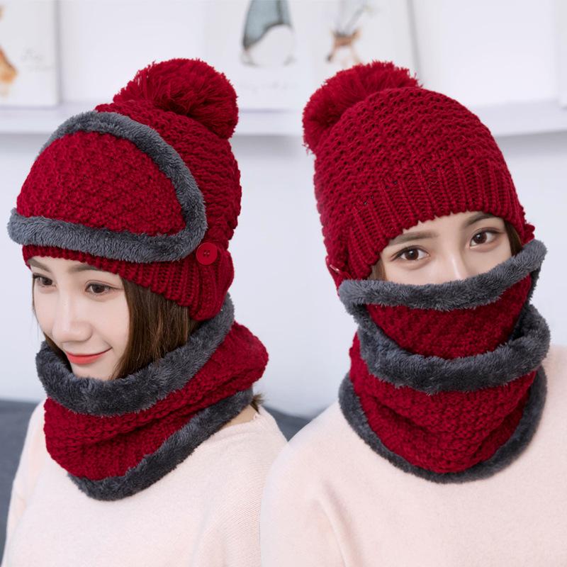 

Women's Knitted Hat Scarf Caps Neck Warmer Winter Hats For Women Windproof Multi Functional Hat Scarf Set Clothing Accessories