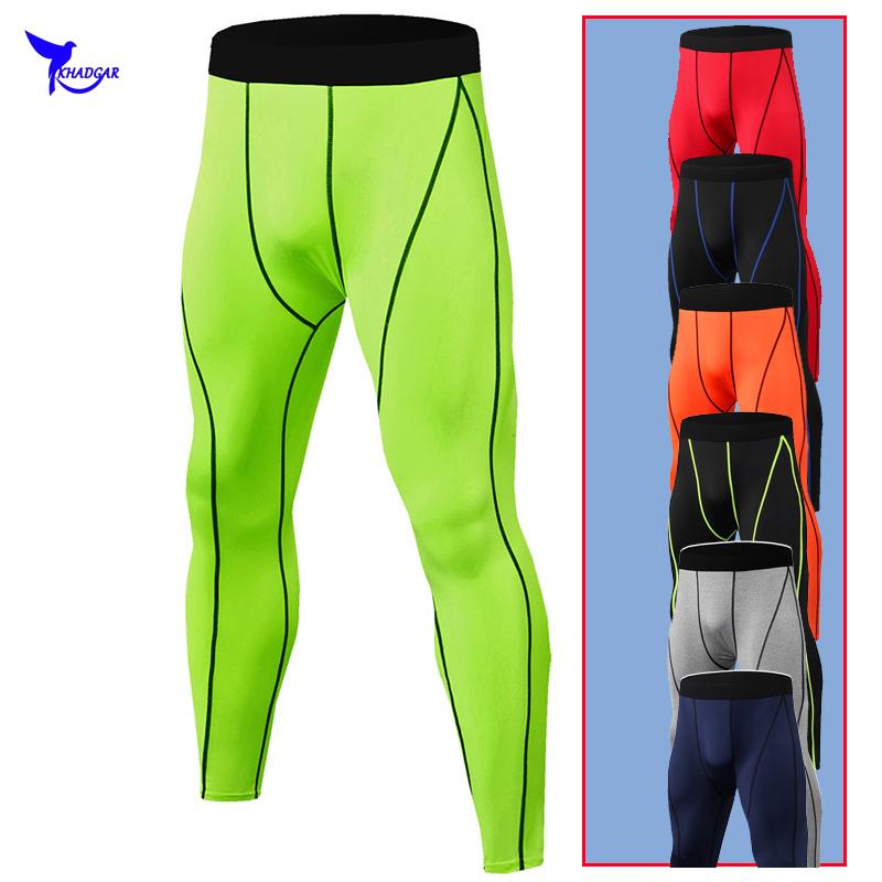 

Quick Dry Ankle Length High Elastic Running Tights Men's Compression Fitness Sports Leggings Jogging Pants Gym Training Trousers, Kc141