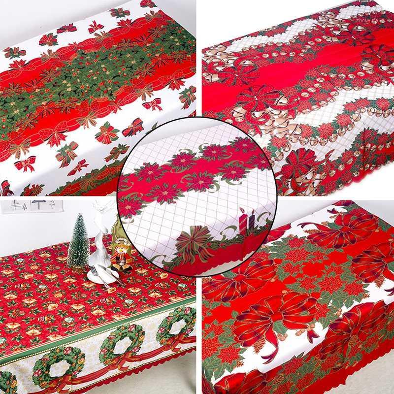 

Table Cloth 150x180cm Christmas Tablecloth Polyester Fabric Rectangular Santa Dust-proof Cover For Year Home Decoration