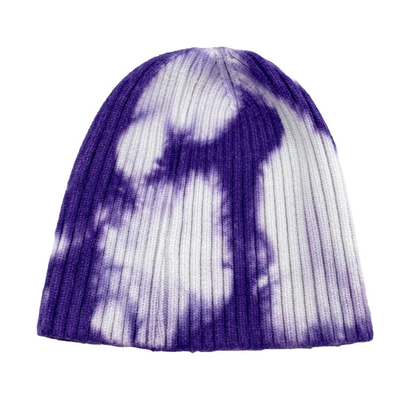 

Unisex Knitted Tie Dye Beanies Winter Warm Beanie Hats Men Fashion Caps Womens New Winter Female Couple Wool Hats 4 Colors, Black