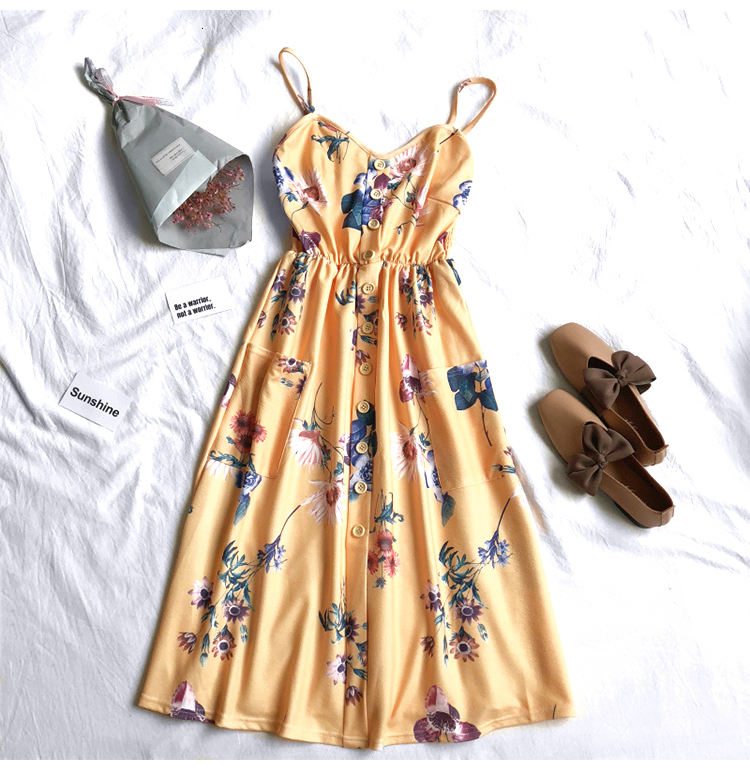 

Sexy Strap Floral Printimir Beach Dress 2021 New Ladys Summer No Mangoes Off the Shoulder Dressed Casual 3dln