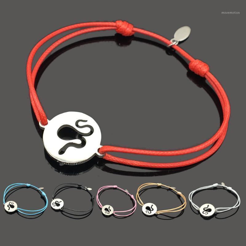 

New Snake Stainless Steel Charm Wish Bracelet High Quality Snake Stainless Steel Pendant Adjustable String Gift Bracelet1