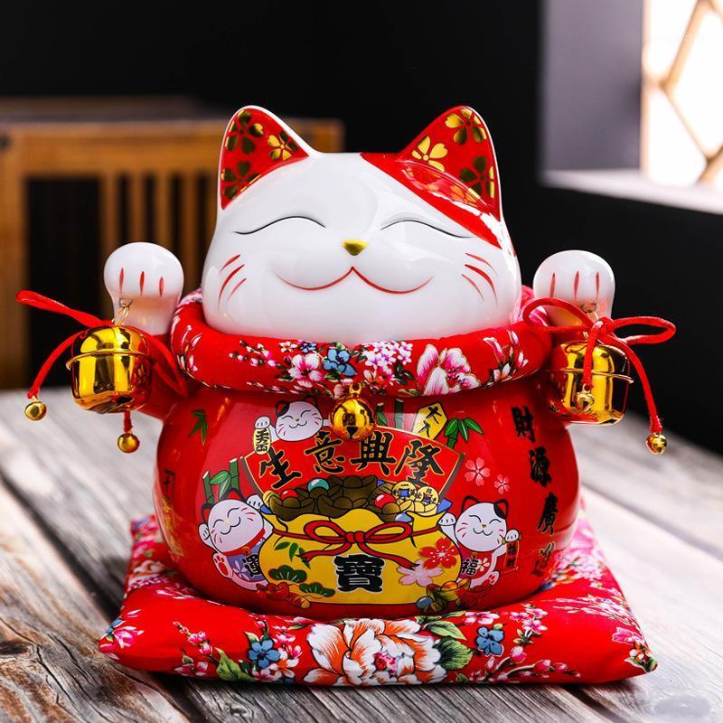 

7 Inch Ceramic Lucky Cat Ornaments Piggy Bank Shop Opening Cash Register Furnishings Home Living Room TV Cabinet Holiday Gift1