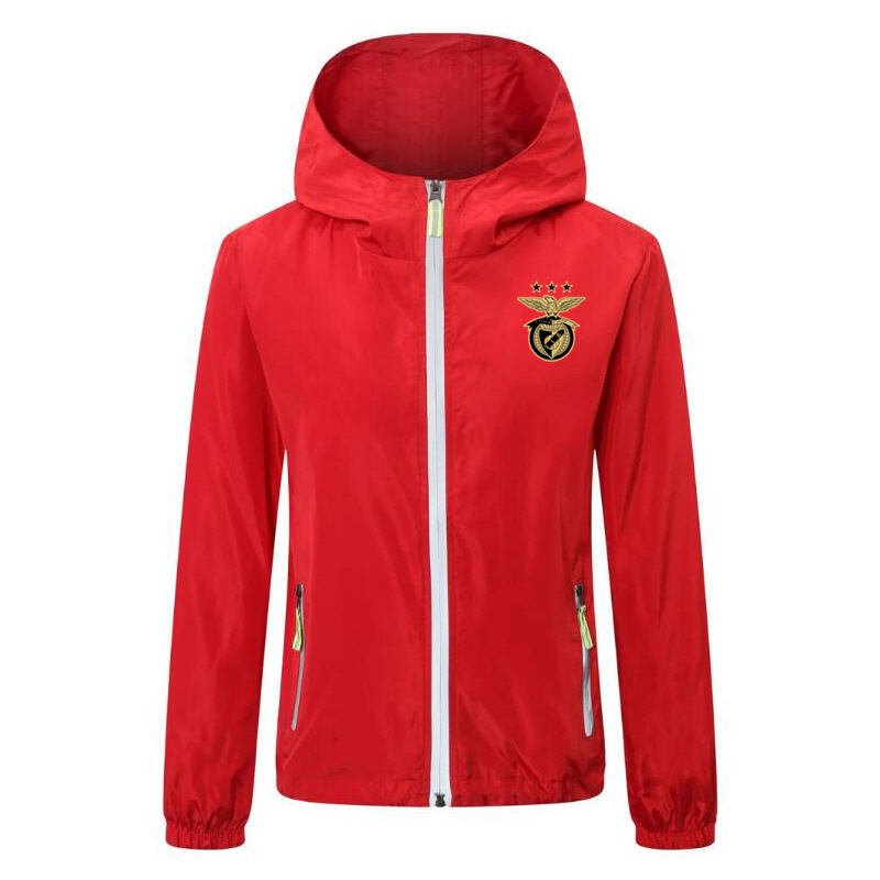 

2020 2021 new benfica soccer jacket zipper Hooded Windbreaker soccer jerseys soccer hoodie Windproof Waterproof jacket coat Running Jackets, Black;red