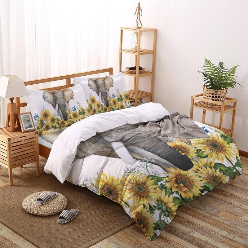 

Elephant And Flower Bedding Set Four Sets Of Customized Bed Sheets Luxury1, As pic