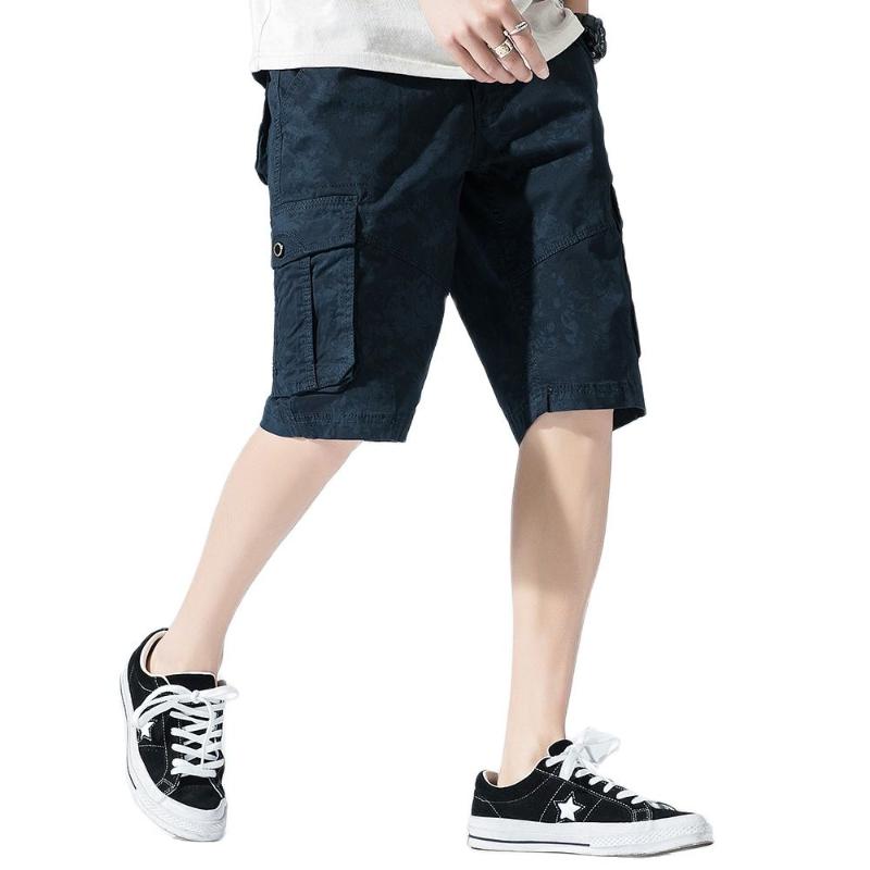 

Men's Shorts Mens Casual Cotton Cargo Men Sweatpants Summer Jogger Streetwear Straight Knee Length Big Pockets 4X, White;black