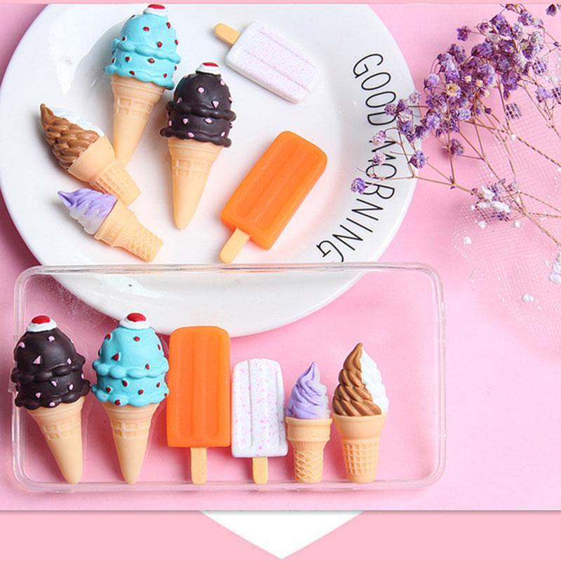 

Kawaii Mini Resin FlatBack Cabochon Simulation Big Ice Cream Cone Scrapbooking Embellishment Craft DIY For Phone Decoration1