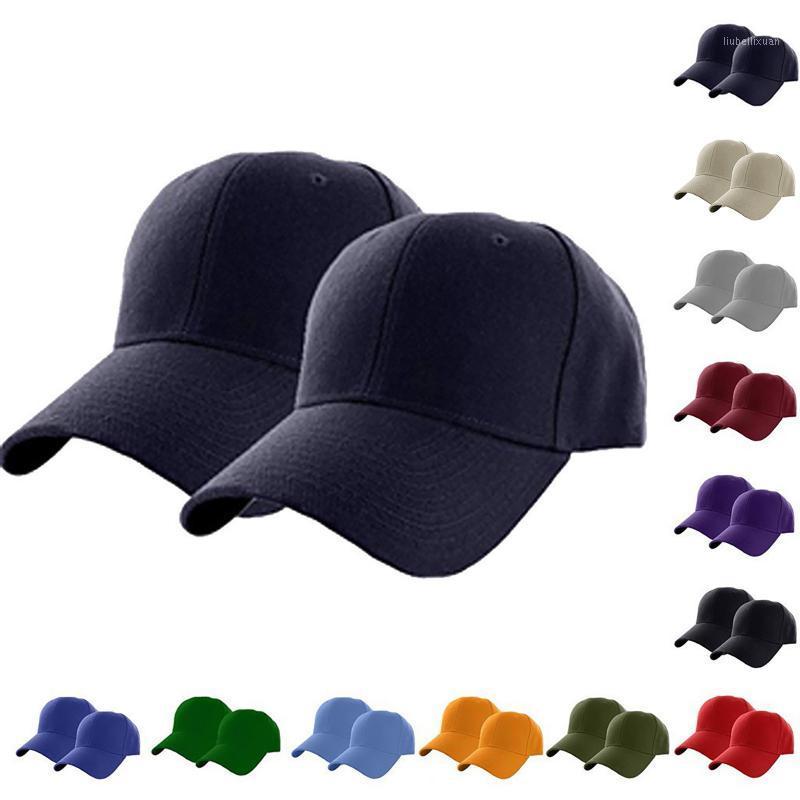 

2PC Women Men Hat Curved Sun Visor Light Board Solid Color Baseball Cap Men Cap Outdoor Sun Hat Adjustable Sports caps in summer1