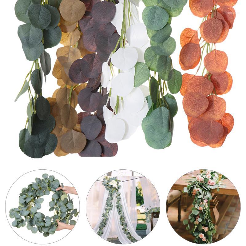 

1M 2M DIY Wedding Garland Eucalyptus Vine Wreath Foliage Artificial Leaves Rattan Party Home Decor1, Green