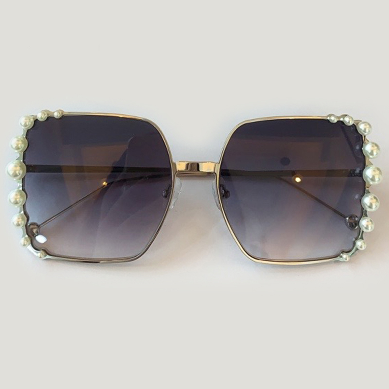 

2021 New Pearl Sunglasses Women Brand Luxury Metal Frame Vintage Sun Glasses Female 22z4