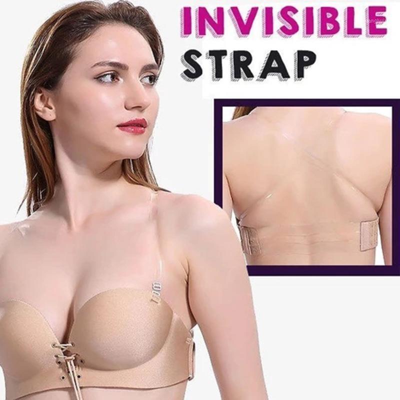 

Non-Slip Strapless Invisible Comfy Bra Drawstrings Push Up Lace Bra Adjustable Women Underwear Soutien gorge femme#401, Black