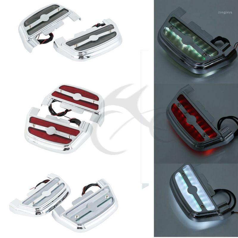 

3 Style Led Light Passenger Footboard Floorboard Cover For Touring Softail Road King FLHR Fat Boy Electra Motorcycle1