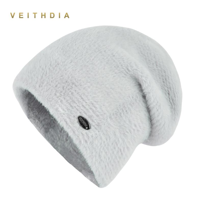 

High Quality Women Winter Hats Fashion velvet Knitted Like Hat Female Girl Double thickening Beanies, Khaki