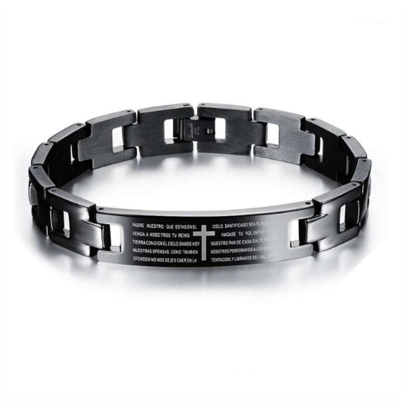 

Link, Chain Men Jewelry Titanium Steel Biblical 's Prayer Bracelet So1521