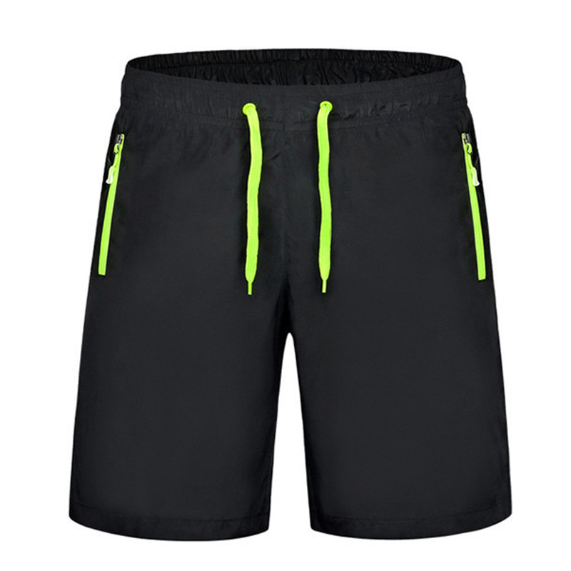 

Mens Shorts Summer Elastic Waist Short Pants Male Solid Zipper Pockets Polyester Beach Compression Shorts Black Newest, Orange