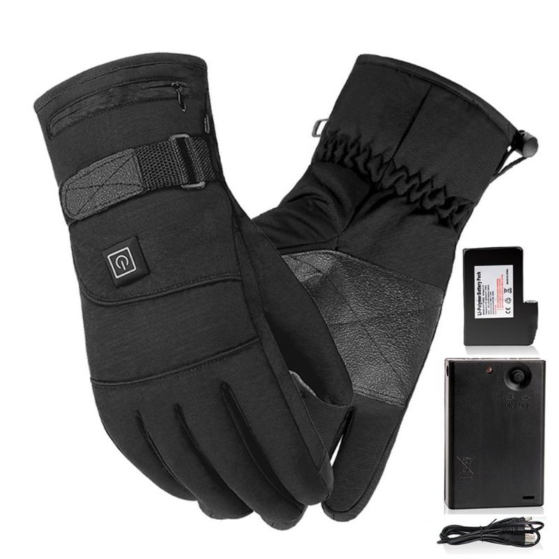 

Motorcycle Electric Heated Gloves 3 Speed Adjustment USB Hand Warmer Skiing Safety Constant Temperature Skiing Heating Gloves, Battery box type