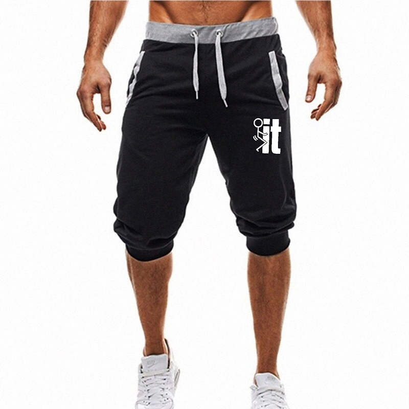 Men's Sports Chinos Print Knee Length Pants Casual Daily Micro-elastic Letter Outdoor Sports Mid Waist Black Light gray Dark Gray M L XL XXL q0