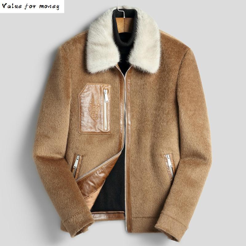 

Coat Wool Men Vicugna Jacket Short Korean Overcoat Collar Mens Coats and Jackets Erkek Kaban F-XK-8919 KJ1429, Coffee8919