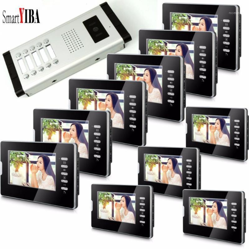 

SmartYIBA Video Phone Intercoms for Apartment 2 to 12 Flats Monitors Color Panel Ring Volume Adjustable Smart Video Doorbell IR1