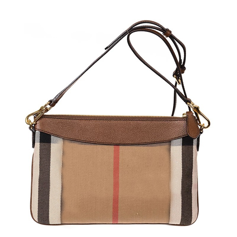 

Holding a women's bag classic canvas plaid one-shoulder oblique bag hit the color matching leather envelope bag C0125