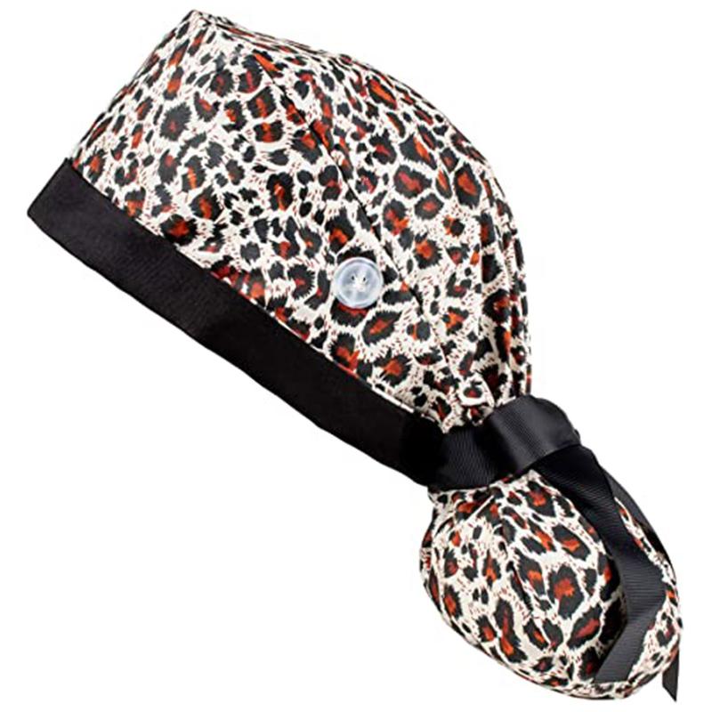 

Unisex Elastic Cotton Scrub Cap With Buttons Bouffant Hat With Sweatband For Womens And Mens Scrubs Work Hat Accessories#RU1