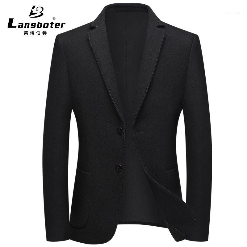 

lansboter Knitted Wool MEN'S Suit Autumn and Winter New Style Slim Fit Small Suit Men's Wool Jacket Men1, Black and white with pattern