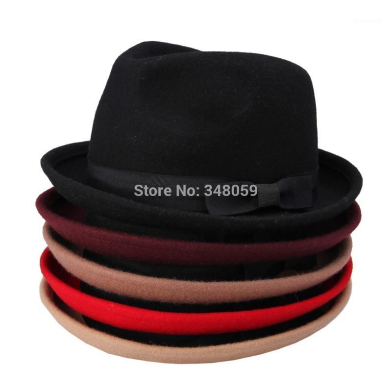 

New Fashion Wool Women's Fedora Hat Autumn Winter Panama jazz Trilby Cap 251, Black