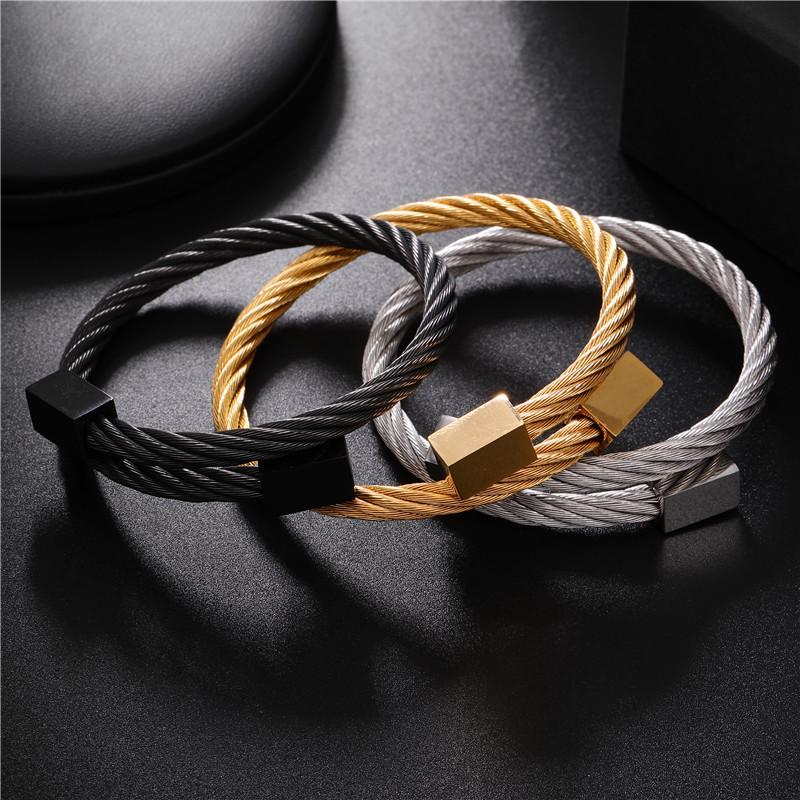 

Charms Cube Cool Bracelets For Men Women Punk Jewelry Black Braided Fashion Male Accessories Man's Wrist Bracelet Personality