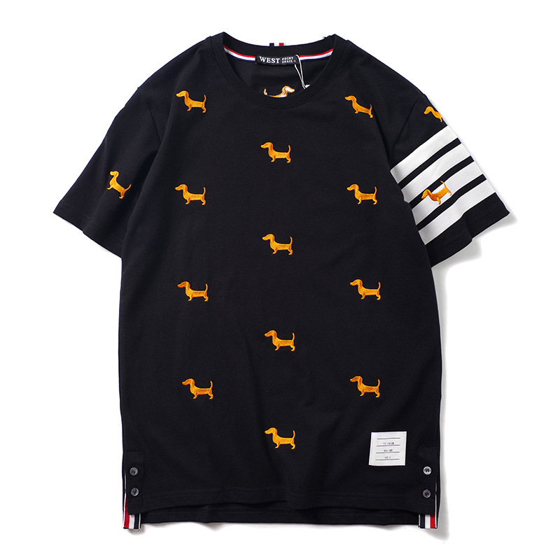 

2021 New Classic Male Embroidered Dog Hip Shirt Skateboard Street Cotton T-shirts Top Kenye N326 13UA