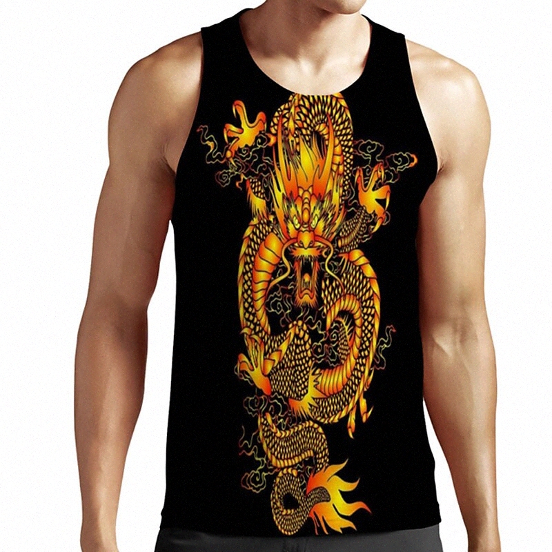Men's Unisex Tank Top Undershirt Shirt 3D Print Dragon Graphic Prints Plus Size Round Neck Casual Daily Print Sleeveless Tops Basic Designer