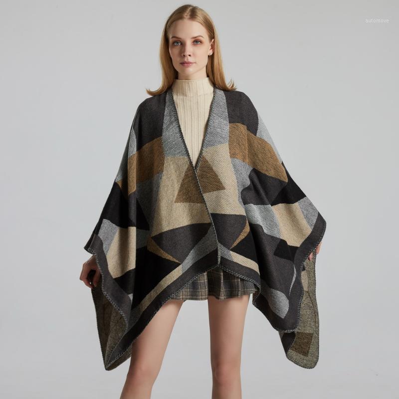

Outwear Coat Shawl Poncho Artificial Cashmere Scarf Women Cape Print Blanket Cloak Oversize Stole Pallium Warm Bufanda1