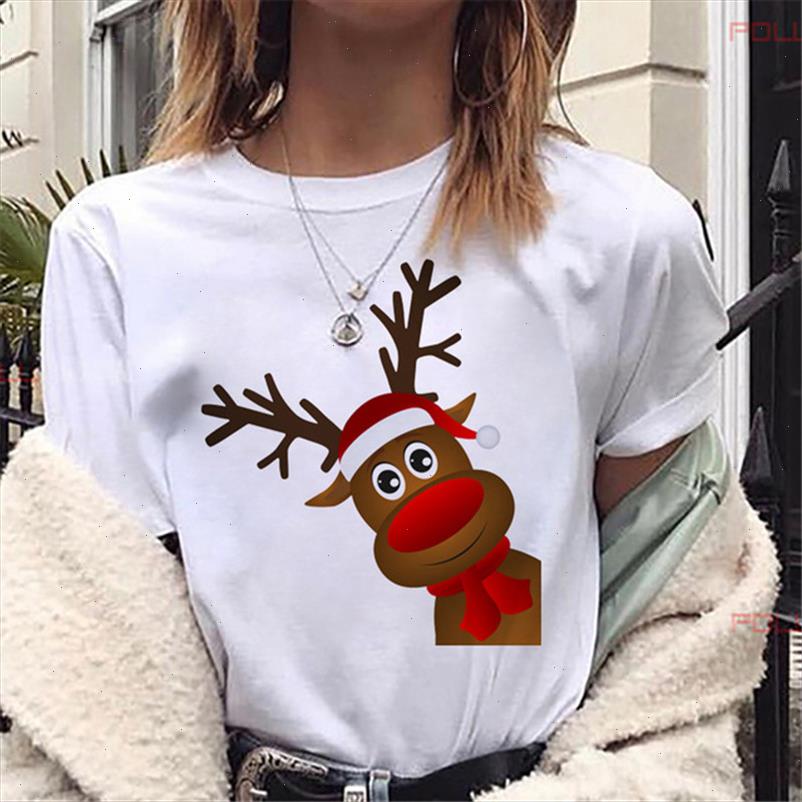 

new kawaii deer printed t shirt women vogue christmas tshirts harajuku short sleeve casual white female shirt tee