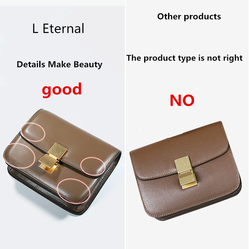 

New Woman The single shoulder bag New pattern Cowhide Diagonal span BOX Lock the small square bag Genuine leather Tofu Bag C0121, Gold-plated