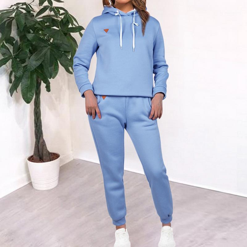 

2020 Autumn Winter 2 Piece Set Women Hoodie Tops Pants Tracksuit Pullover Sweatshirt Trousers With Pockets Tracksuit Suits1, Color 3