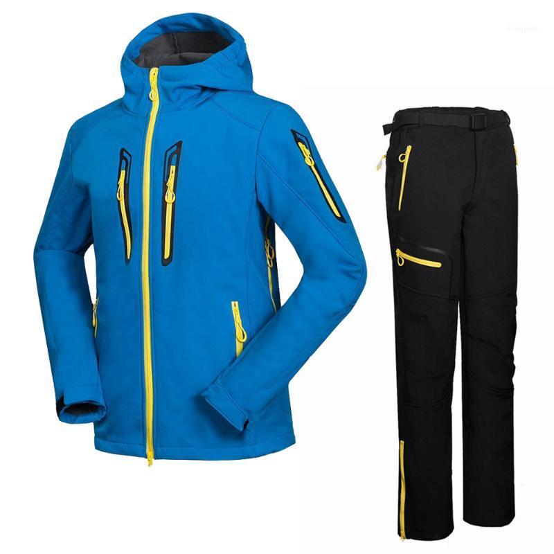 

Men Outdoor Soft shell Jacket Waterproof Thermal Mountain Climbing Skiing Sports Anti-UV Fleece Breathable Jacket and Pants1, 1pc black pants