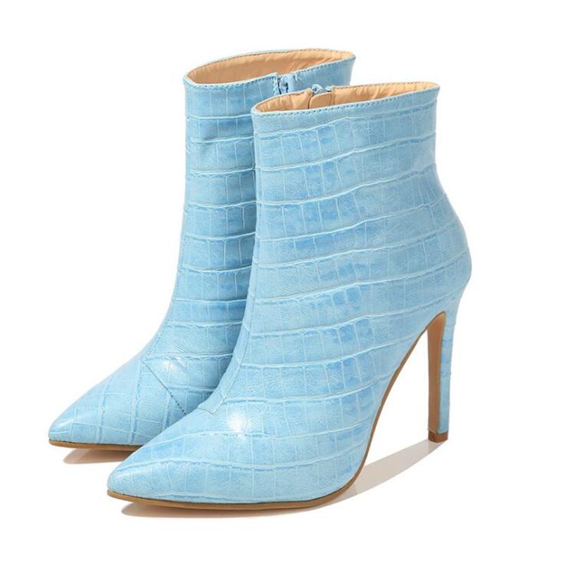

2020 Winter Boots Women Winter Shoes Ankle Snow Boots Wedges Warm High Heels Fur Female Shoes Woman Footwear Chaussures, Sky blue