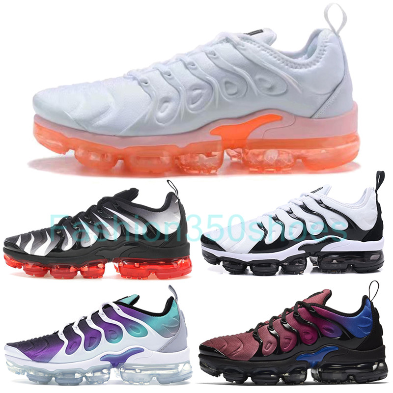 

2021 New triple black team red hyper violet TN Plus Running Shoes Mens Womens Trainers Active Fuchsia shark grape shoes 36-45