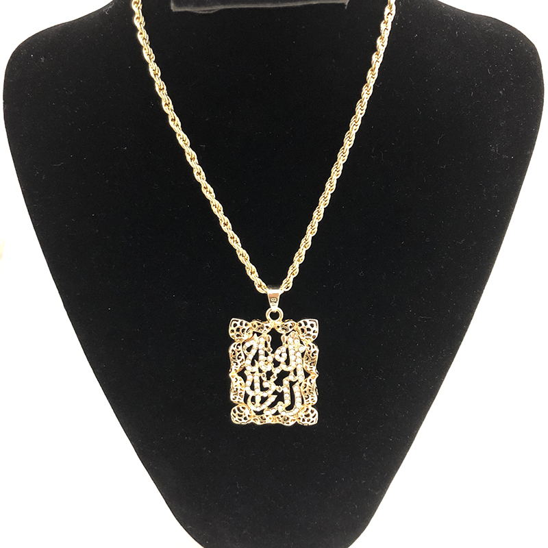 

Moroccan Gold Jewelry Hollow Pendant In Arabic Necklace With Dubai Wedding Crystal Jewelry, White