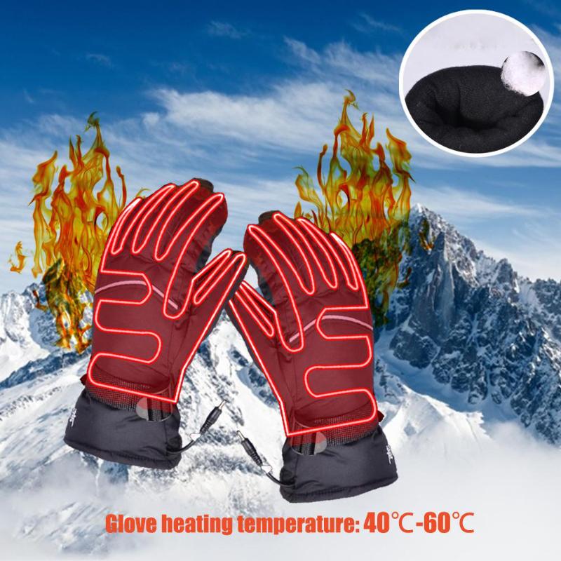 

Motorcycle Heated Gloves Waterproof Warm Hands Warmer Motorcycle Gloves Motorbike Racing Riding Electric Heating Glove, Black